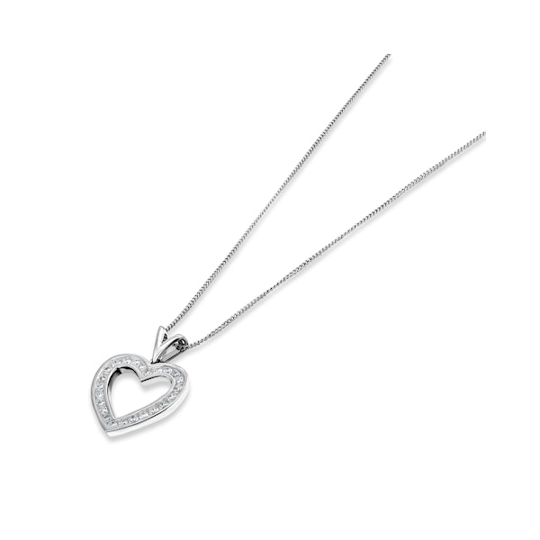 0.50ct Lab Diamond Heart Pendant Necklace H/SI Quality in 9K White Gold - Image 3