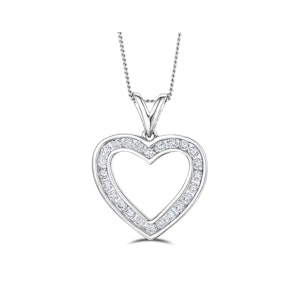 0.50ct Lab Diamond Heart Pendant Necklace H/SI Quality in 9K White Gold