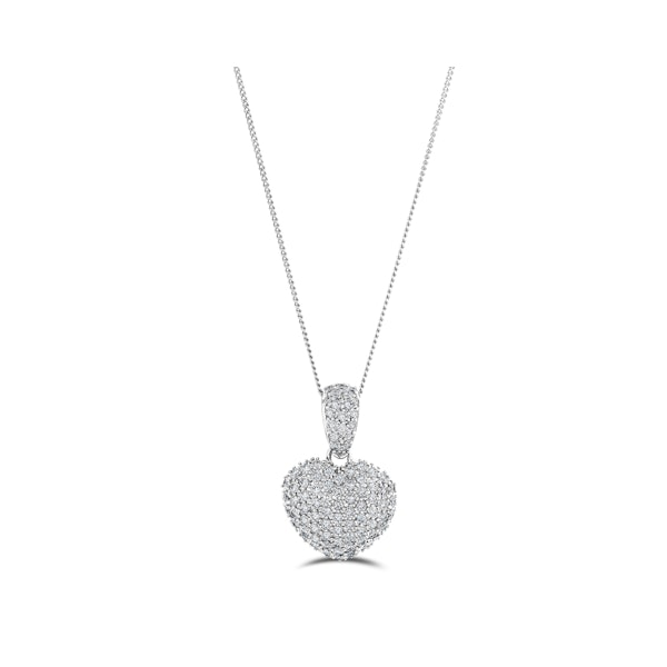 1.00ct Lab Diamond Heart Pendant Necklace H/SI Quality in 9K White Gold - Image 3