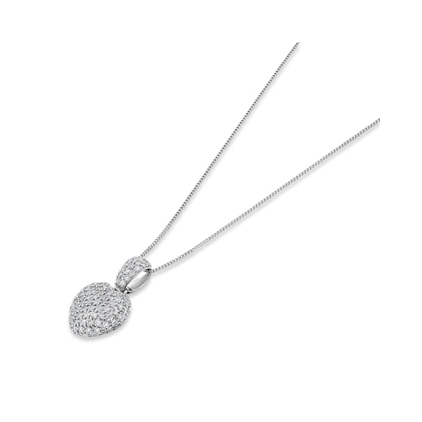 1.00ct Lab Diamond Heart Pendant Necklace H/SI Quality in 9K White Gold - Image 5