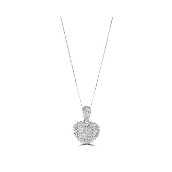 2.00ct Lab Diamond Heart Pendant Necklace H/SI Quality in 9K White Gold - Image 3