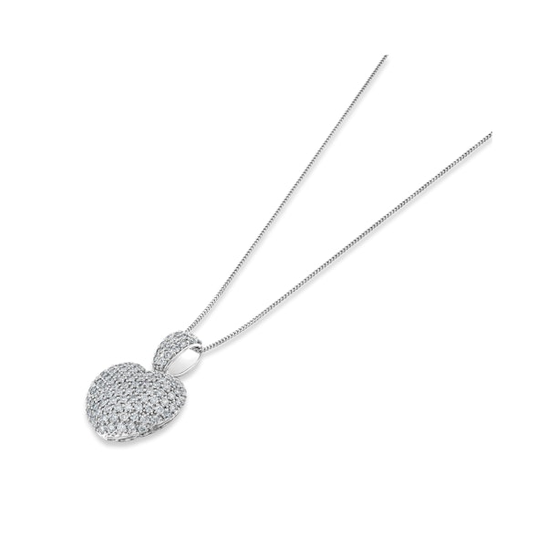 2.00ct Lab Diamond Heart Pendant Necklace H/SI Quality in 9K White Gold - Image 5