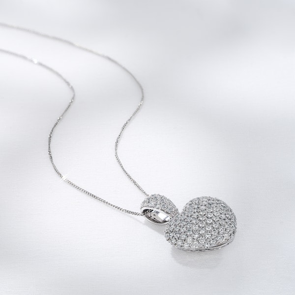 2.00ct Lab Diamond Heart Pendant Necklace H/SI Quality in 9K White Gold - Image 6