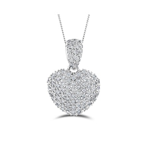 2.00ct Lab Diamond Heart Pendant Necklace H/SI Quality in 9K White Gold