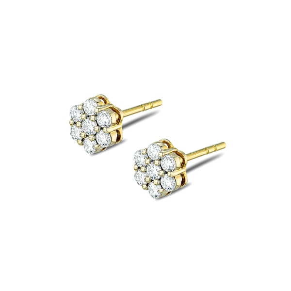 0.50ct Lab Diamond Cluster Earrings in 9K Yellow gold and H/SI Quality - Image 2