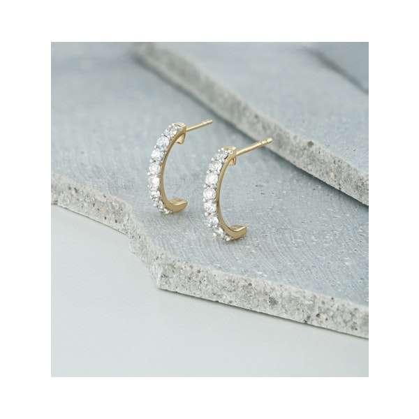 Comfort Huggie Lab Diamond Earrings 0.50ct H/Si in 9K Gold - Image 4
