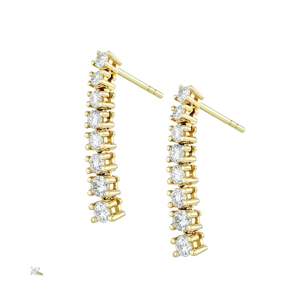 1ct Lab Diamond Life Journey Drop Earrings Set in 9K Yellow Gold - Image 2