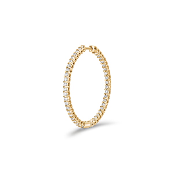 1.00ct Lab Diamond Hoop Earrings in 9K Yellow Gold G/VS - Image 5