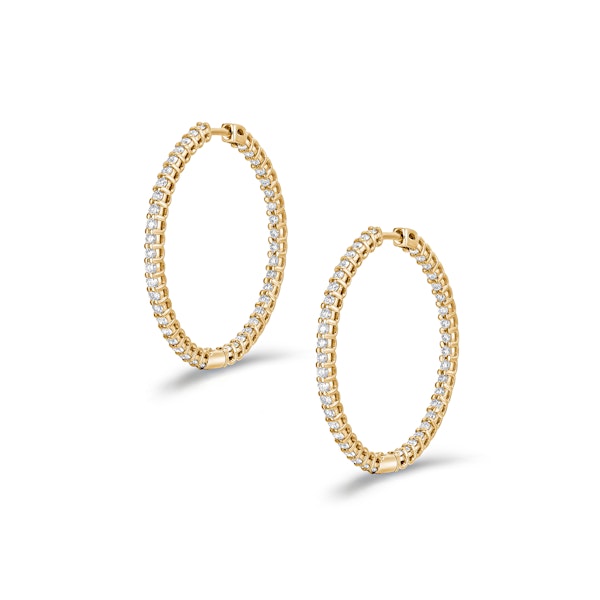 1.00ct Lab Diamond Hoop Earrings in 9K Yellow Gold G/VS - Image 1