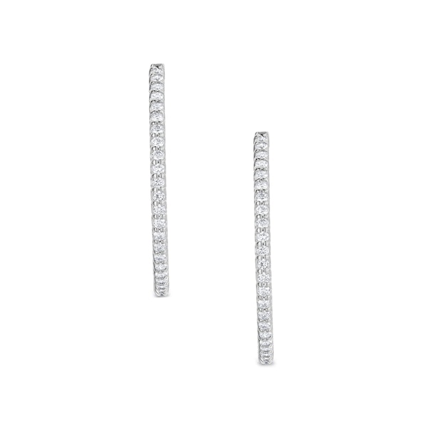 1.00ct Lab Diamond Hoop Earrings in 9K White Gold G/VS - Image 3