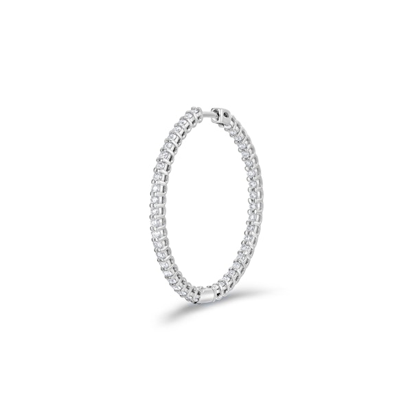 1.00ct Lab Diamond Hoop Earrings in 9K White Gold G/VS - Image 5