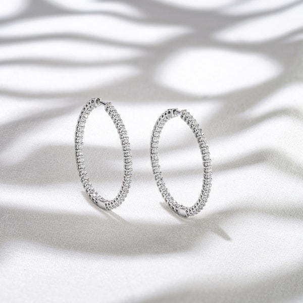 1.00ct Lab Diamond Hoop Earrings in 9K White Gold G/VS - Image 7