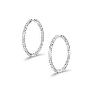 1.00ct Lab Diamond Hoop Earrings in 9K White Gold G/VS