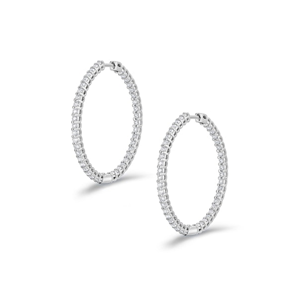 1.00ct Lab Diamond Hoop Earrings in 9K White Gold G/VS - Image 1