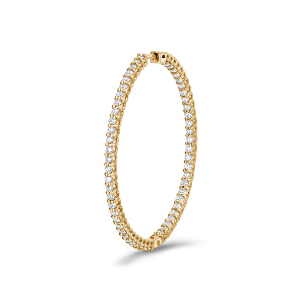 2.00ct Lab Diamond Hoop Earrings in 9K Yellow Gold G/VS - Image 5