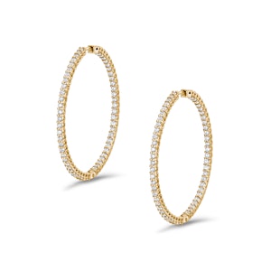 2.00ct Lab Diamond Hoop Earrings in 9K Yellow Gold F/VS