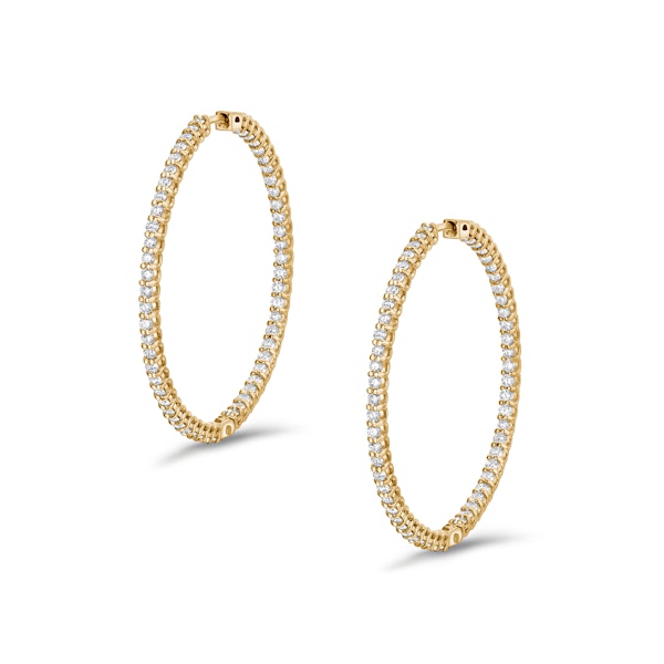 2.00ct Lab Diamond Hoop Earrings in 9K Yellow Gold G/VS - Image 1