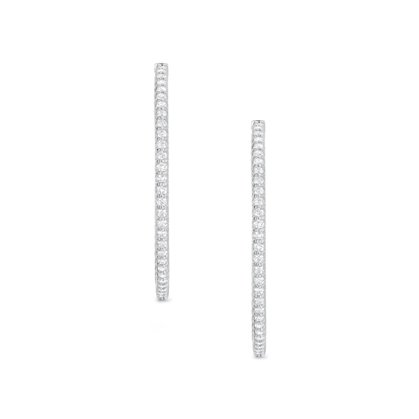 2.00ct Lab Diamond Hoop Earrings in 9K White Gold G/VS - Image 3