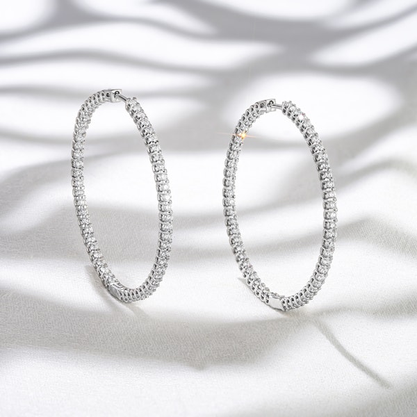 2.00ct Lab Diamond Hoop Earrings in 9K White Gold G/VS - Image 7
