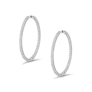 2.00ct Lab Diamond Hoop Earrings in 9K White Gold F/VS