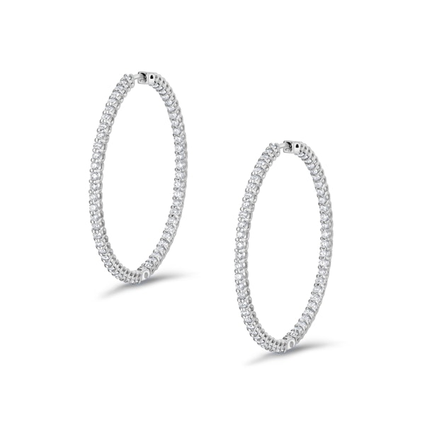 2.00ct Lab Diamond Hoop Earrings in 9K White Gold G/VS - Image 1
