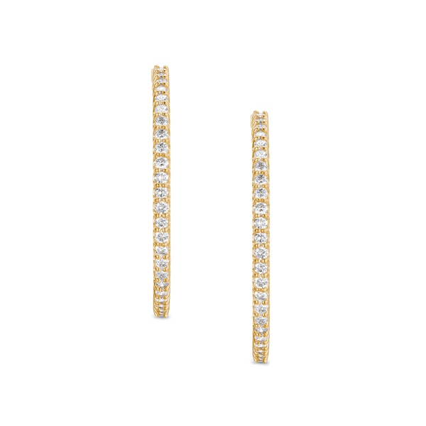 4.00ct Lab Diamond Hoop Earrings in 9K Yellow Gold G/VS - Image 3
