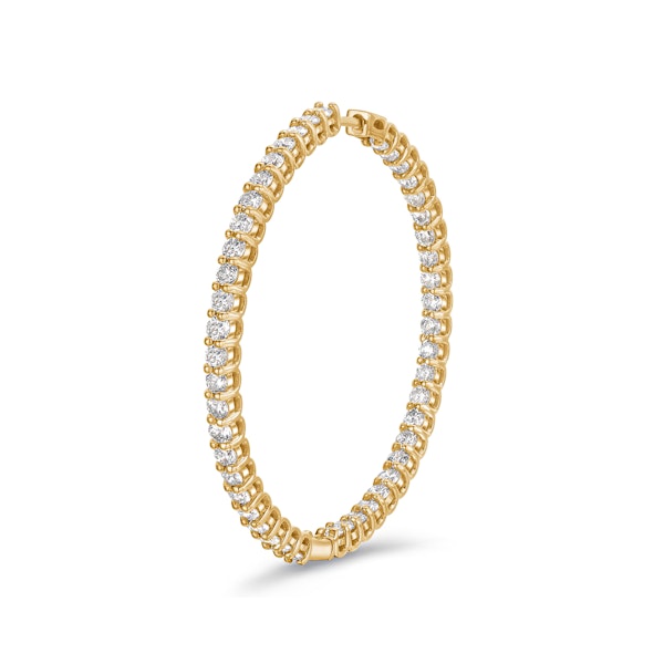 4.00ct Lab Diamond Hoop Earrings in 9K Yellow Gold G/VS - Image 5