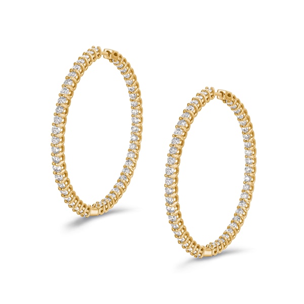 4.00ct Lab Diamond Hoop Earrings in 9K Yellow Gold G/VS - Image 1