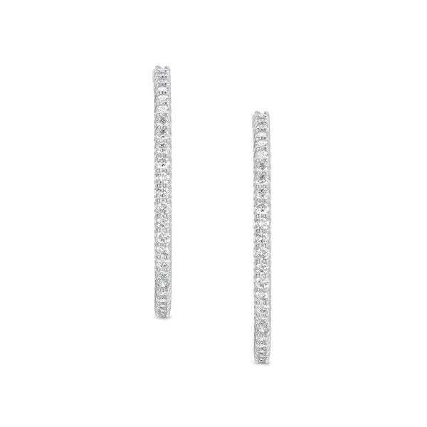 4.00ct Lab Diamond Hoop Earrings in 9K White Gold G/VS - Image 3