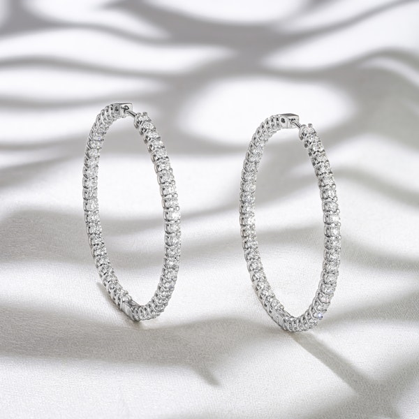 4.00ct Lab Diamond Hoop Earrings in 9K White Gold G/VS - Image 7