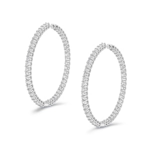 4.00ct Lab Diamond Hoop Earrings in 9K White Gold F/VS