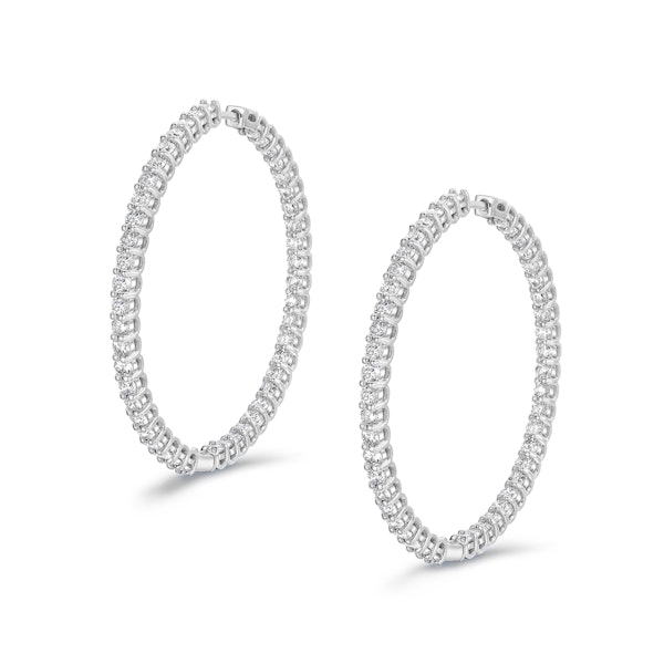 4.00ct Lab Diamond Hoop Earrings in 9K White Gold G/VS - Image 1