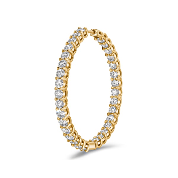 7.00ct Lab Diamond Hoop Earrings in 9K Yellow Gold F/VS - Image 5