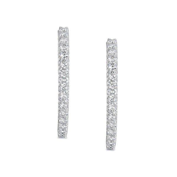 7.00ct Lab Diamond Hoop Earrings in 9K White Gold G/VS - Image 3