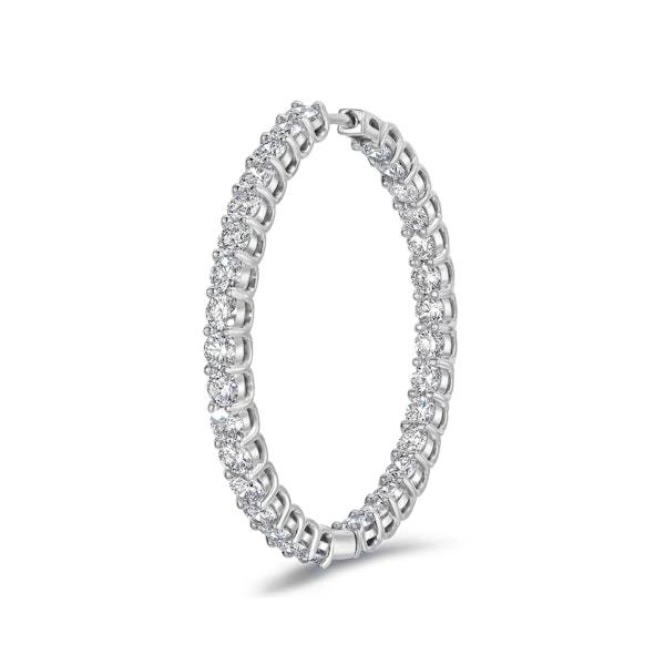7.00ct Lab Diamond Hoop Earrings in 9K White Gold G/VS - Image 5