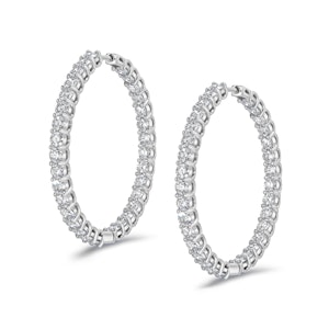 7.00ct Lab Diamond Hoop Earrings in 9K White Gold G/VS