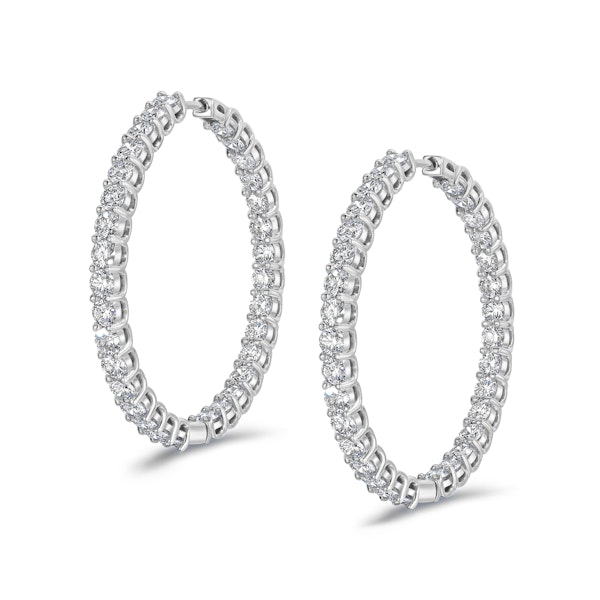 7.00ct Lab Diamond Hoop Earrings in 9K White Gold G/VS - Image 1