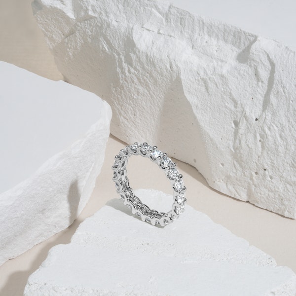 Chloe Lab Diamond Eternity Ring 18K White Gold Claw Set 2.00ct F/VS - Image 2