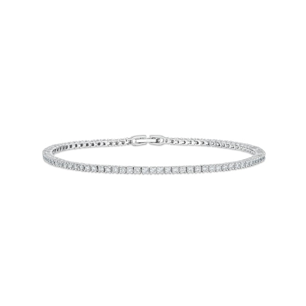 1.5ct Lab Diamond Tennis Bracelet Claw Set in 925 Silver - Image 1