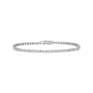 0.39ct Pink Sapphire and 0.35ct Lab Diamond Bracelet in 925 Sterling Silver