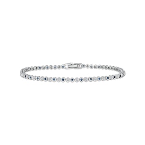 0.43ct Sapphire and 0.35ct Lab Diamond Bracelet in 925 Sterling Silver