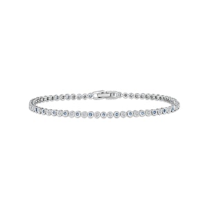 0.44ct Tanzanite and 0.35ct Lab Diamond Bracelet in 925 Sterling Silver