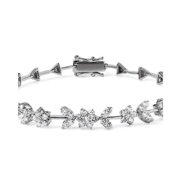 2.20ct Lab Diamond Flower Evening Bracelet in 9K White Gold F/VS - Image 3