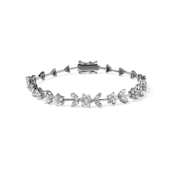 2.20ct Lab Diamond Flower Evening Bracelet in 9K White Gold F/VS - Image 1