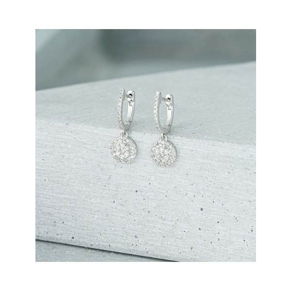 Halo Lab Diamond Drop Earrings - Florence - 0.46ct - in 9K White Gold - Image 5