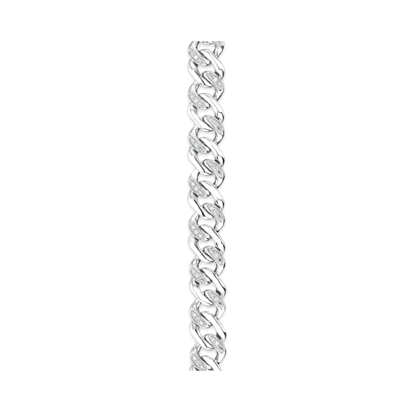 0.50ct Mens Lab Diamond Cuban Link Bracelet in 925 Sterling Silver - Image 3