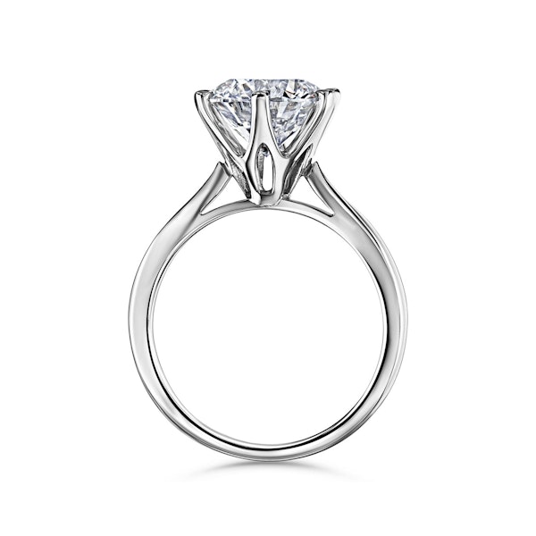 Low Set Chloe 3.00ct Lab Diamond Round Cut Engagement Ring in Platinum G/VS1 - Image 3
