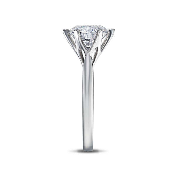 Low Set Chloe 3.00ct Lab Diamond Round Cut Engagement Ring in Platinum G/VS1 - Image 5