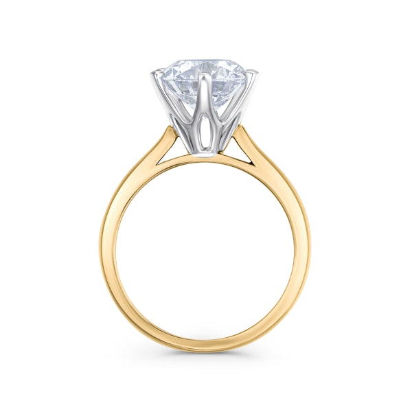 Low Set Chloe 3.00ct Lab Diamond Round Cut Engagement Ring in 18K Yellow Gold G/VS1 - Image 3