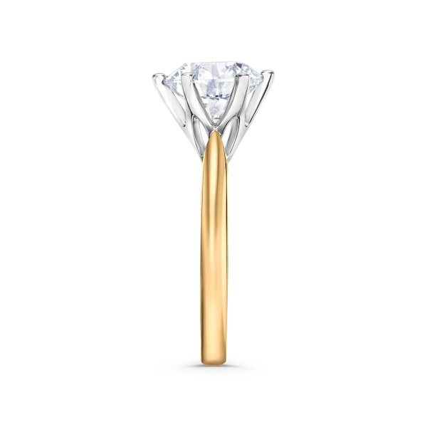 Low Set Chloe 3.00ct Lab Diamond Round Cut Engagement Ring in 18K Yellow Gold G/VS1 - Image 5